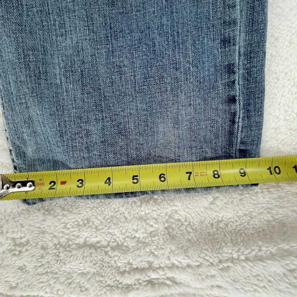 TK Axel Slim Bootcut Jeans Light Wash Distressed Blue Denim 38x32 Mens